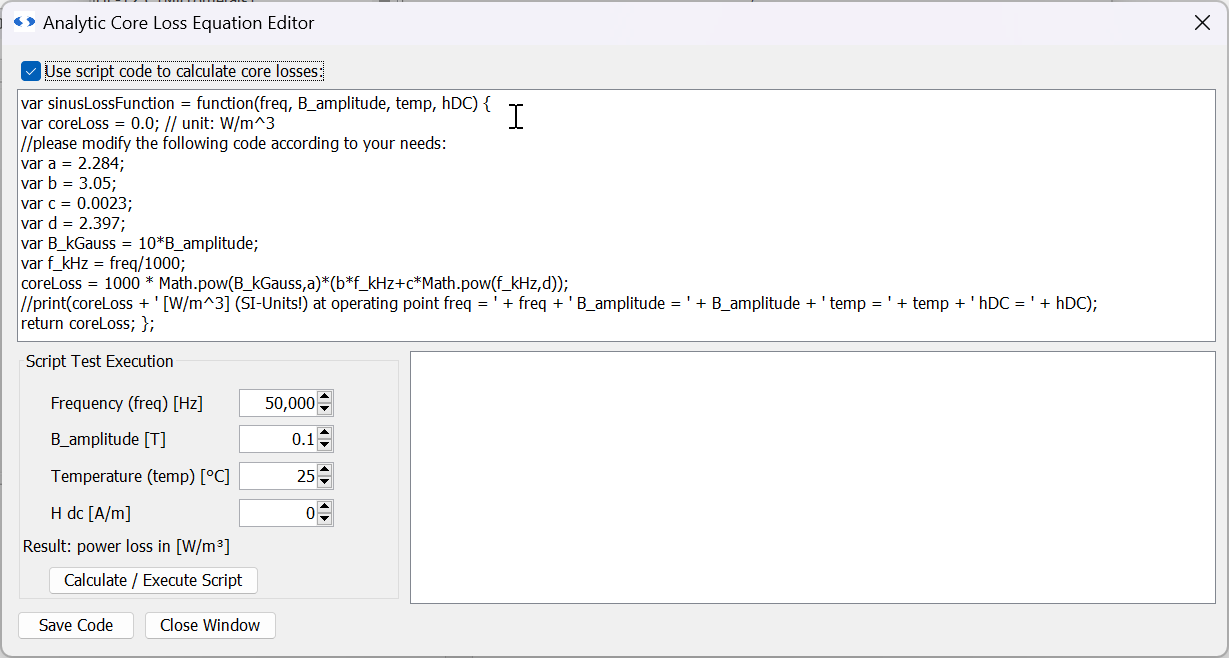 MDM core loss equation