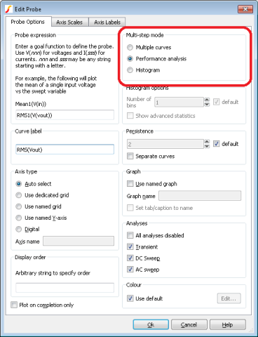 Arbitrary probe multi-step options