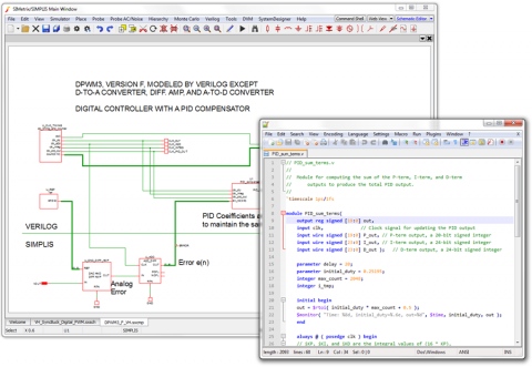 SIMPLIS VH: Schematic with Verilog-HDL Source